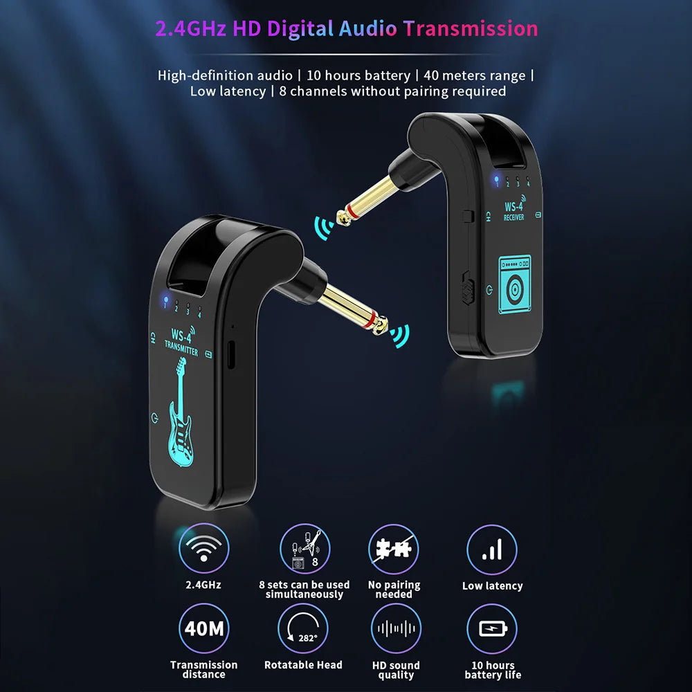 Transmissor e Receptor Sem Fio Universal (P10) - Performance de Palco Profissional