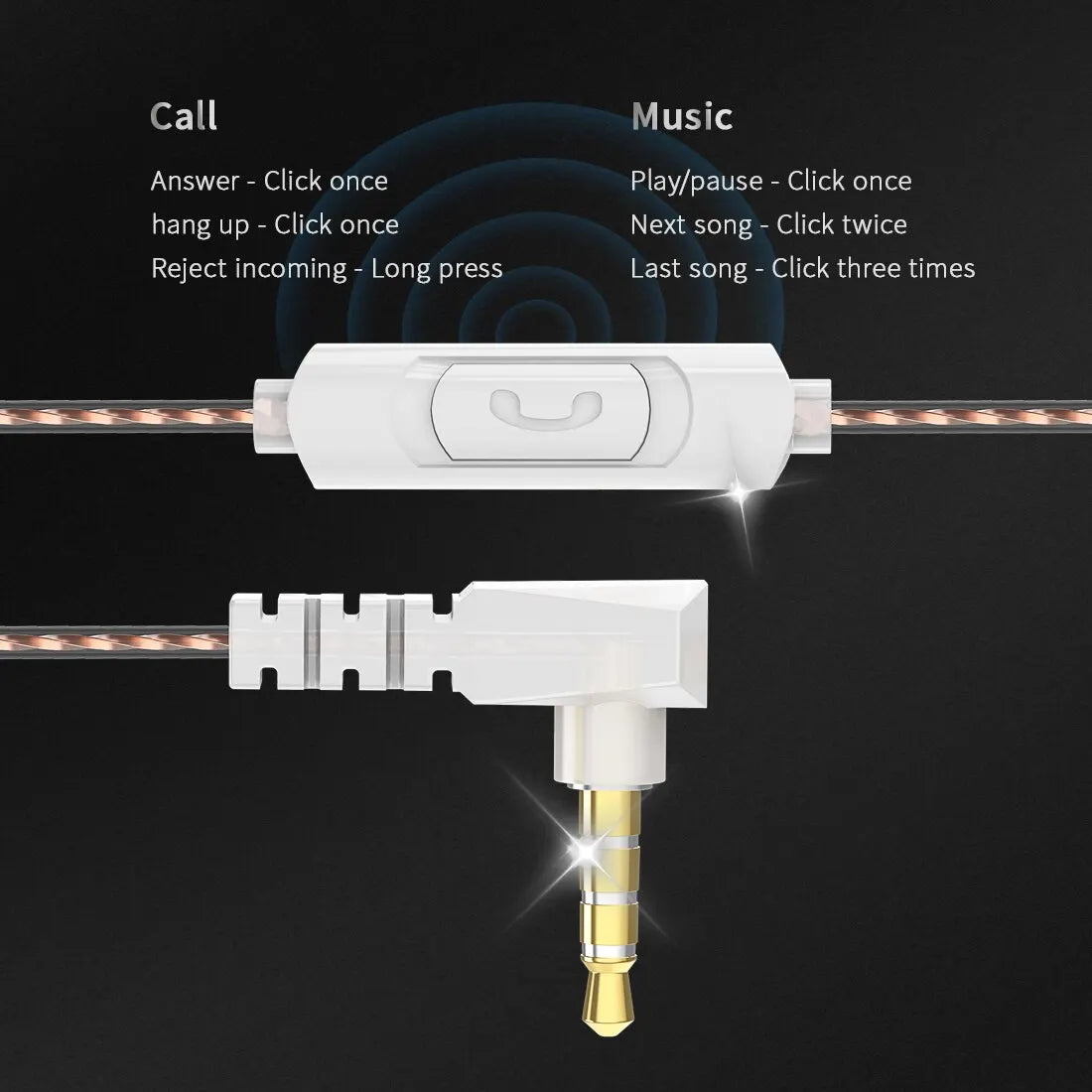 Fone de Ouvido QKZ - Monitor de Palco profissional Intra-auricular HIFI