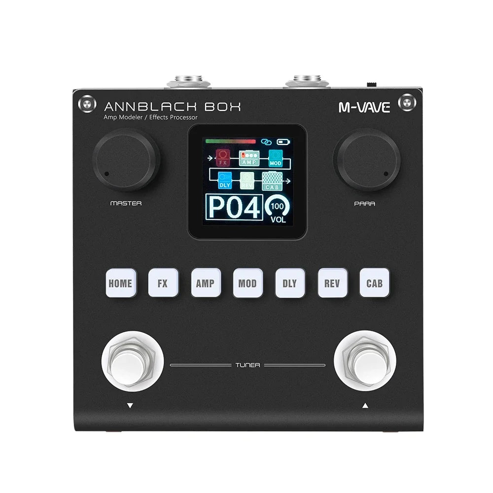 Pedal Multi-Efeitos M-VAVE BLACKBOX para Guitarra/Baixo - IRs e Capturas - 80 Presets, 6 Módulos, Preamps e Edição via App