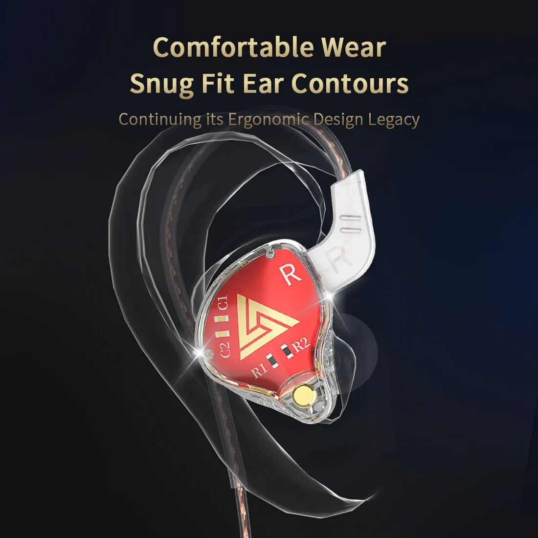 Fone de Ouvido QKZ - Monitor de Palco profissional Intra-auricular HIFI