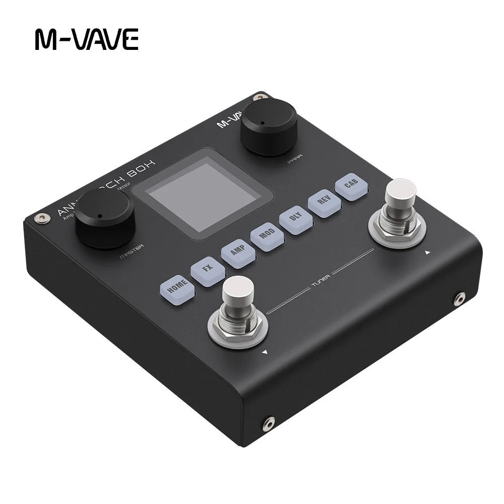 Pedal Multi-Efeitos M-VAVE BLACKBOX para Guitarra/Baixo - IRs e Capturas - 80 Presets, 6 Módulos, Preamps e Edição via App