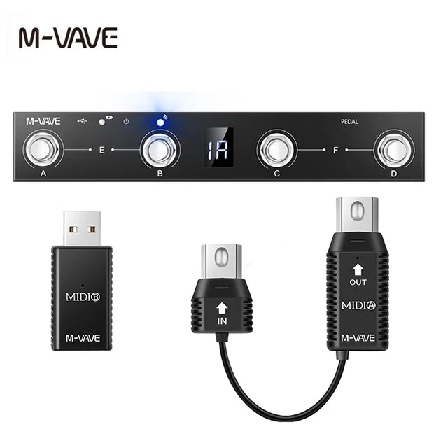 Controlador MIDI Chocolate Sem Fio (Wireless) - Pedal de Chão para Multi-Efeitos e Apps - 12h de Bateria