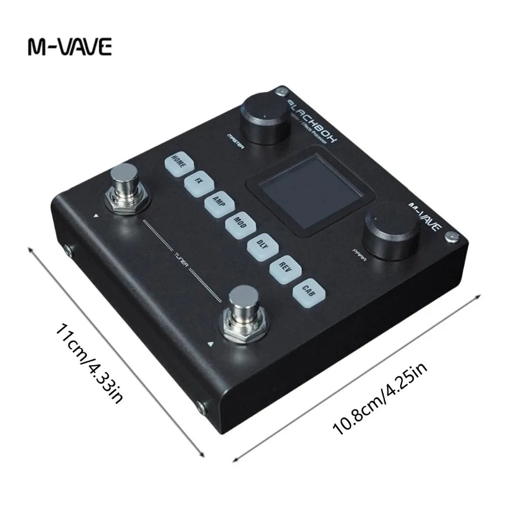 Pedal Multi-Efeitos M-VAVE BLACKBOX para Guitarra/Baixo - IRs e Capturas - 80 Presets, 6 Módulos, Preamps e Edição via App