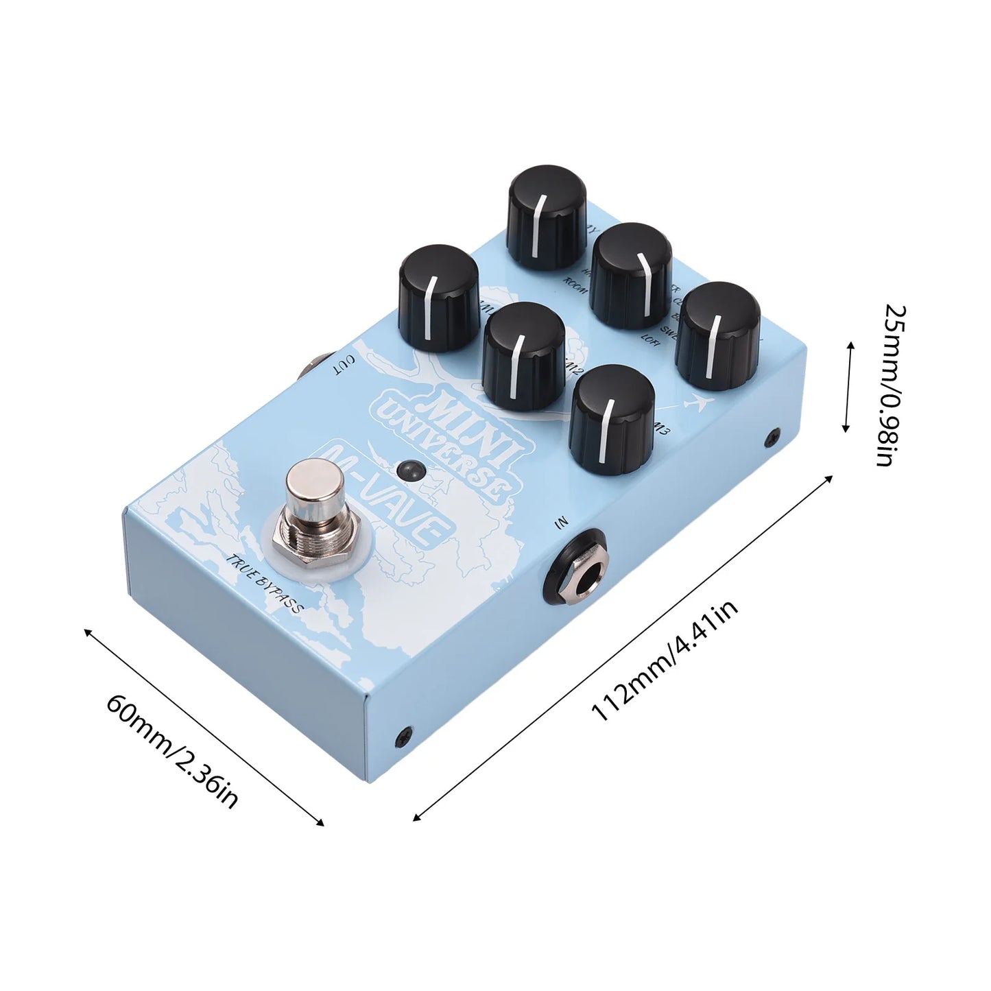 Pedal de Reverb Digital 9 Modos MINI-EFX - Room, Shimmer, Cloud e Spring