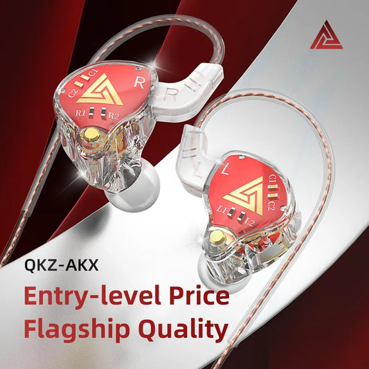 Fone de Ouvido QKZ - Monitor de Palco profissional Intra-auricular HIFI