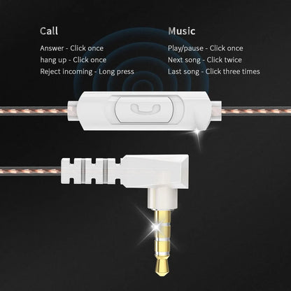 Fone de Ouvido QKZ - Monitor de Palco profissional Intra-auricular HIFI