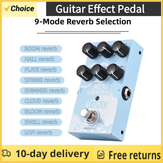 Pedal de Reverb Digital 9 Modos MINI-EFX - Room, Shimmer, Cloud e Spring