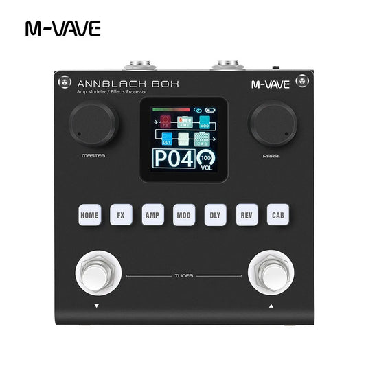 Pedal Multi-Efeitos M-VAVE BLACKBOX para Guitarra/Baixo - IRs e Capturas - 80 Presets, 6 Módulos, Preamps e Edição via App